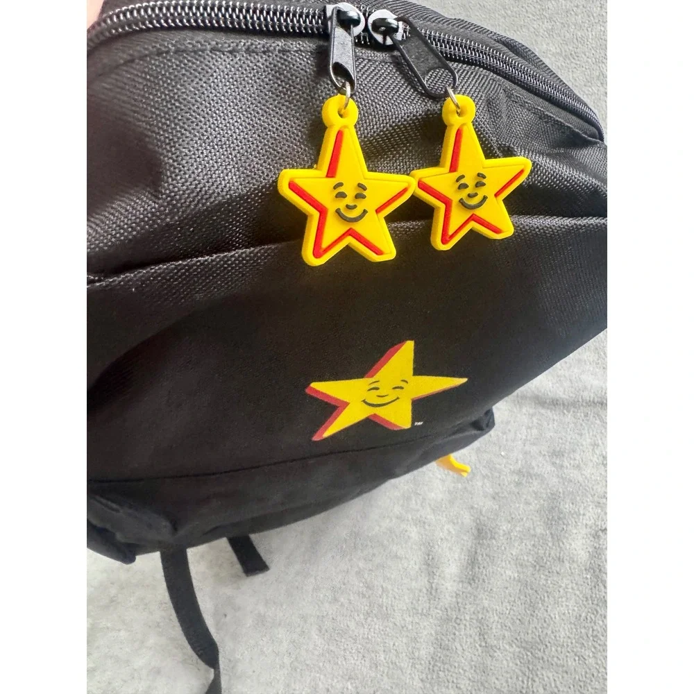 Carls Jr Hardees Happy Star Logo Black Backpack Laptop Sleeve Fast Food Promo